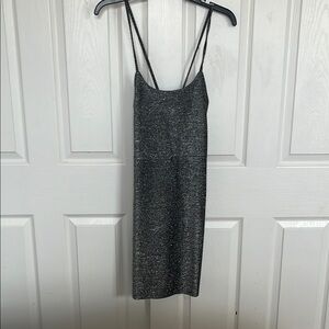 Metallic stretchy black/silver Dress